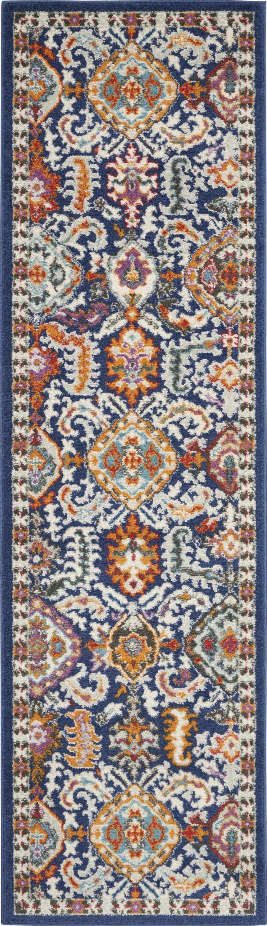 2’ X 3’ Blue And Gold Intricate Scatter Rug