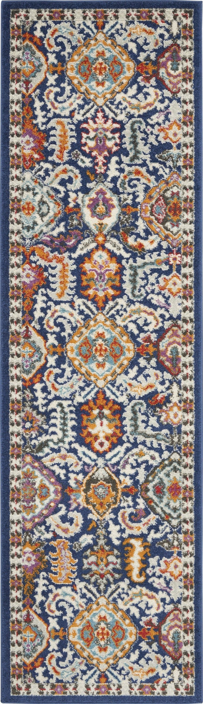 2’ X 3’ Blue And Gold Intricate Scatter Rug