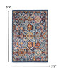 2’ X 3’ Blue And Gold Intricate Scatter Rug