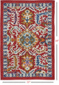 2’ X 3’ Red And Multicolor Decorative Scatter Rug