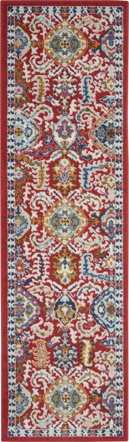 2’ X 3’ Red And Multicolor Decorative Scatter Rug