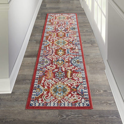 2’ X 3’ Red And Multicolor Decorative Scatter Rug