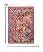 2’ X 3’ Red And Multicolor Decorative Scatter Rug
