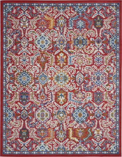 2’ X 3’ Red And Multicolor Decorative Scatter Rug