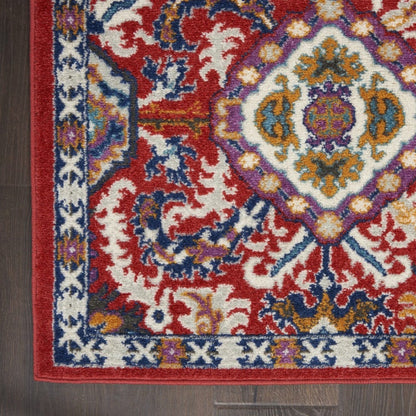 2’ X 3’ Red And Multicolor Decorative Scatter Rug