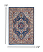 4’ X 6’ Blue And Ruby Medallion Area Rug