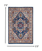 4’ X 6’ Blue And Ruby Medallion Area Rug