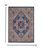 4’ X 6’ Blue And Ruby Medallion Area Rug