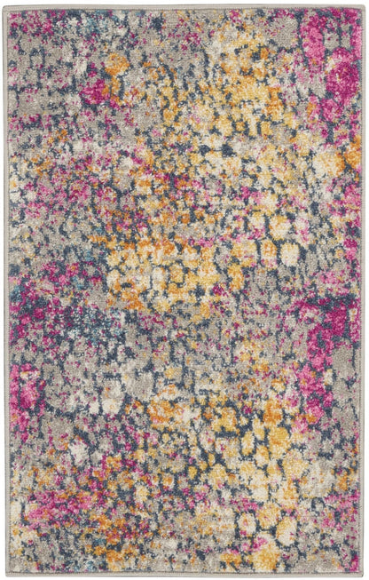 2’ X 3’ Yellow And Pink Coral Reef Scatter Rug