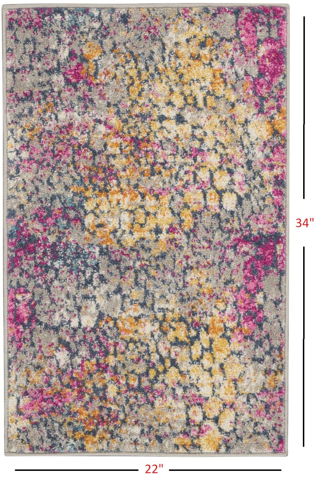 2’ X 3’ Yellow And Pink Coral Reef Scatter Rug