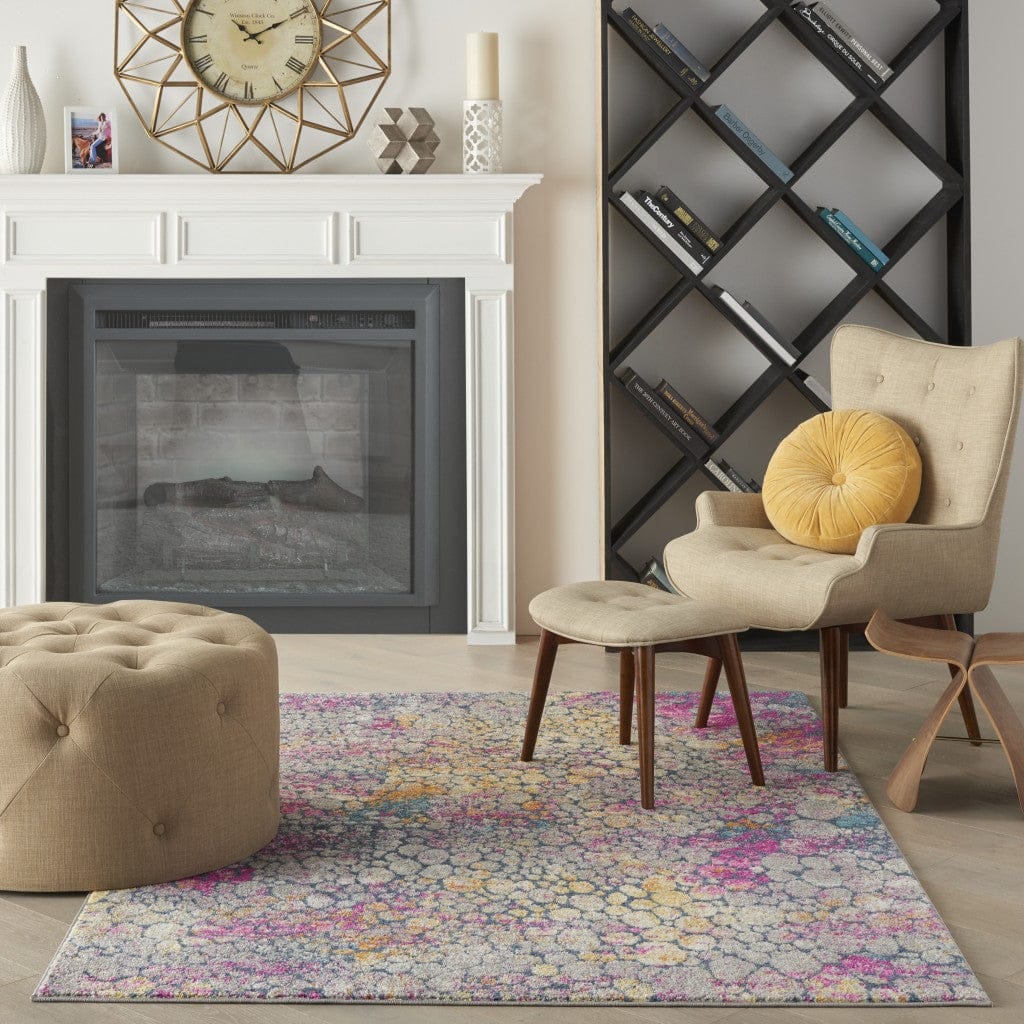 2’ X 3’ Yellow And Pink Coral Reef Scatter Rug