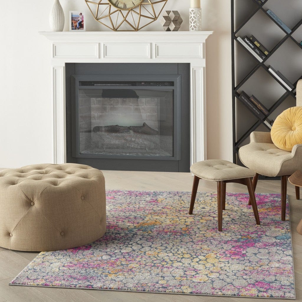 2’ X 3’ Yellow And Pink Coral Reef Scatter Rug