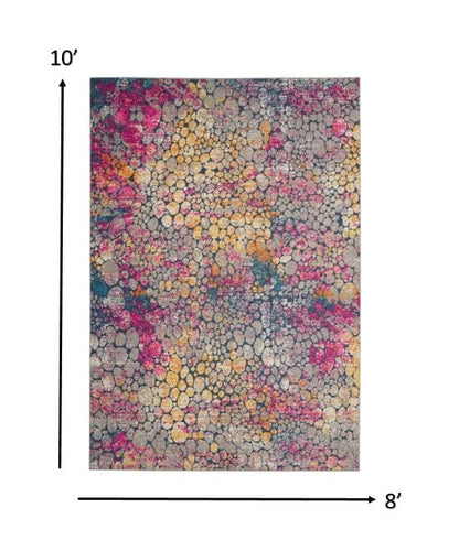 2’ X 3’ Yellow And Pink Coral Reef Scatter Rug