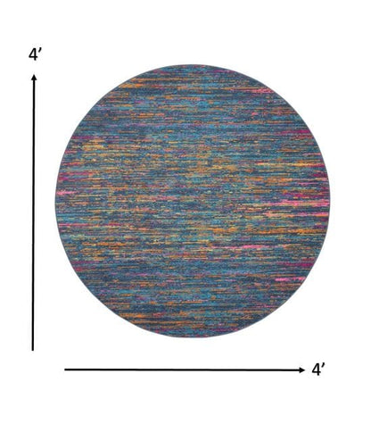 2’ X 6’ Blue Distressed Striations Runner Rug