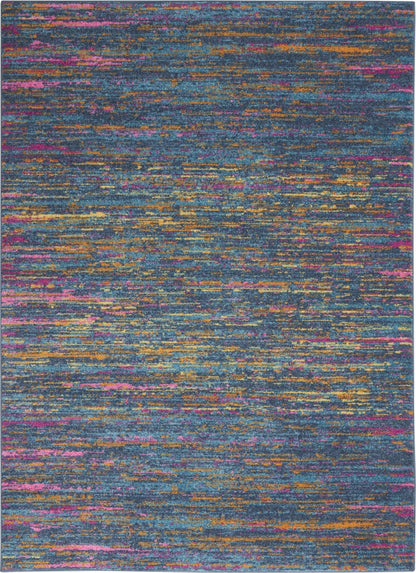 2’ X 6’ Blue Distressed Striations Runner Rug