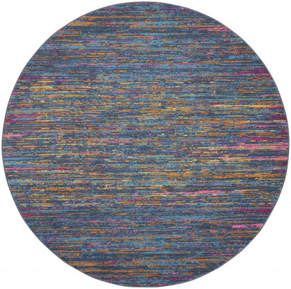 2’ X 6’ Blue Distressed Striations Runner Rug