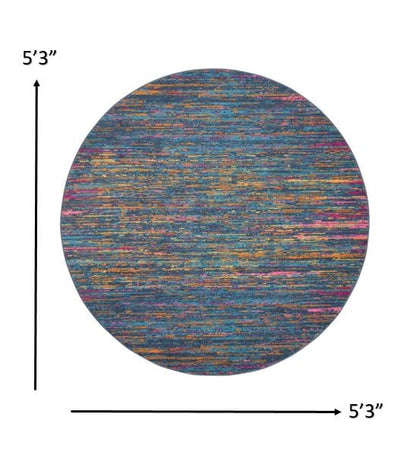 2’ X 6’ Blue Distressed Striations Runner Rug