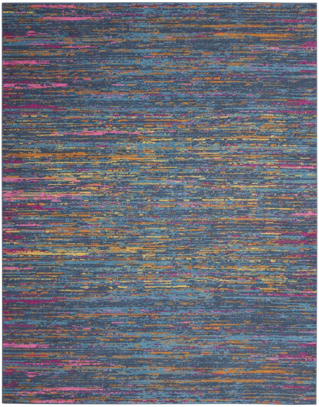 2’ X 6’ Blue Distressed Striations Runner Rug