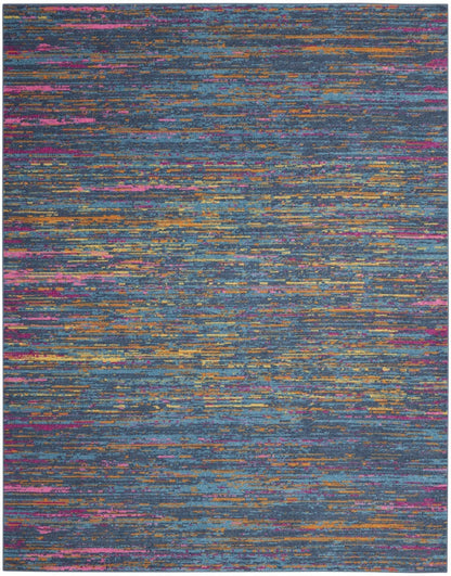 2’ X 6’ Blue Distressed Striations Runner Rug