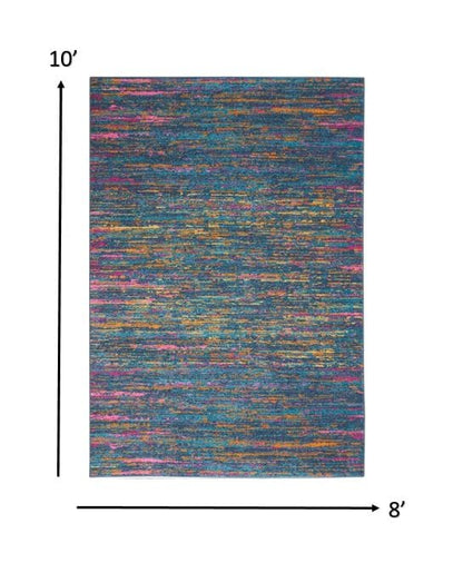 2’ X 6’ Blue Distressed Striations Runner Rug