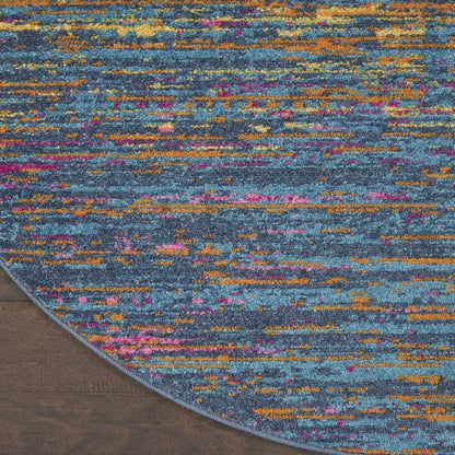 2’ X 6’ Blue Distressed Striations Runner Rug