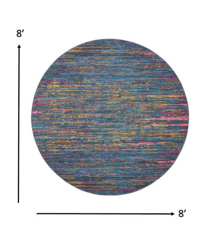 2’ X 6’ Blue Distressed Striations Runner Rug