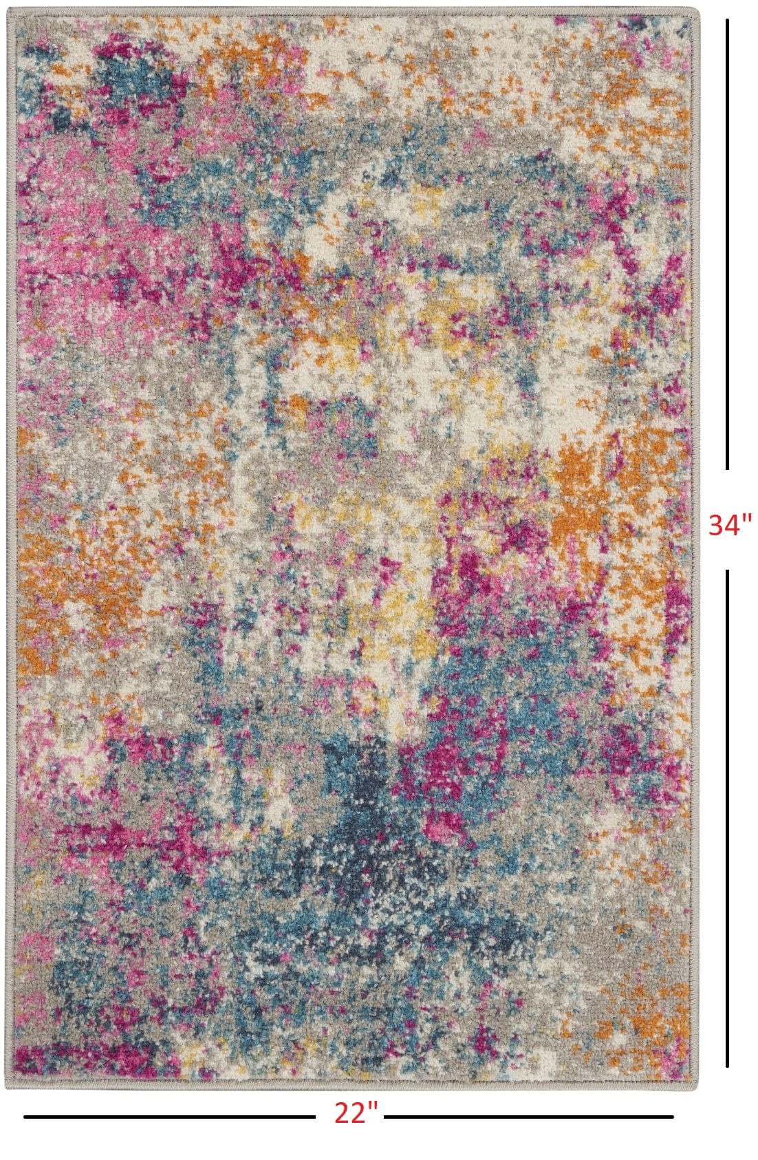 2’ X 3’ Ivory And Multi Abstract Scatter Rug