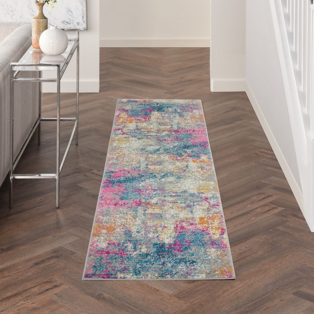 2’ X 3’ Ivory And Multi Abstract Scatter Rug