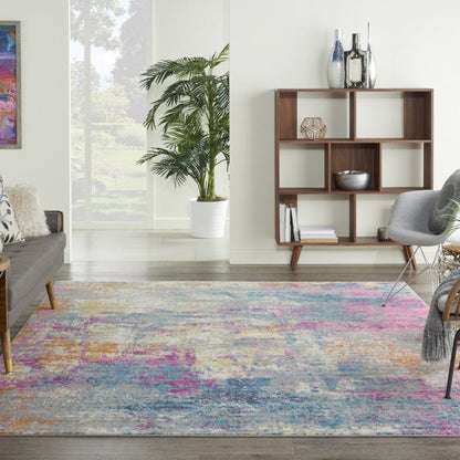 2’ X 3’ Ivory And Multi Abstract Scatter Rug