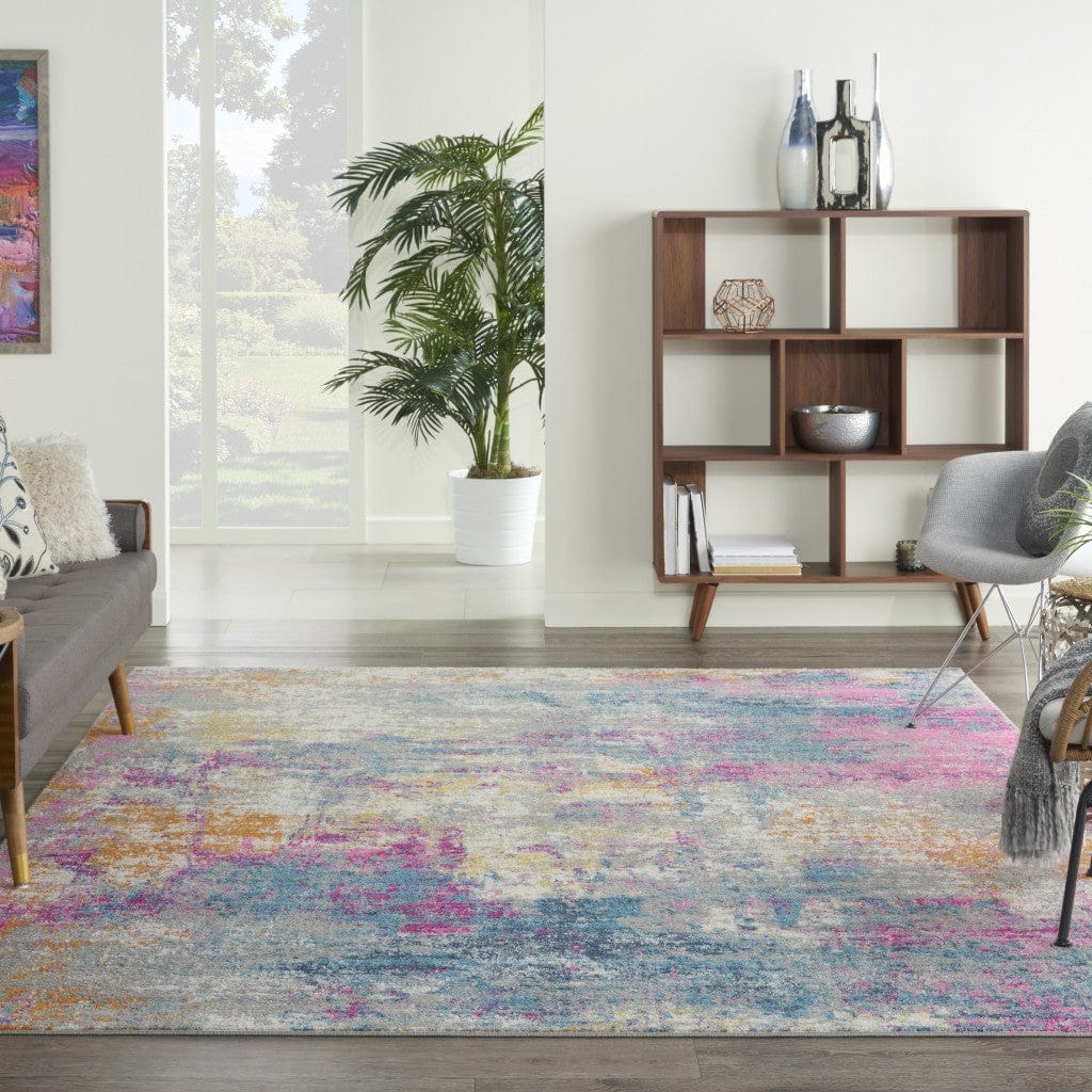 2’ X 3’ Ivory And Multi Abstract Scatter Rug