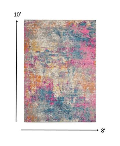 2’ X 3’ Ivory And Multi Abstract Scatter Rug