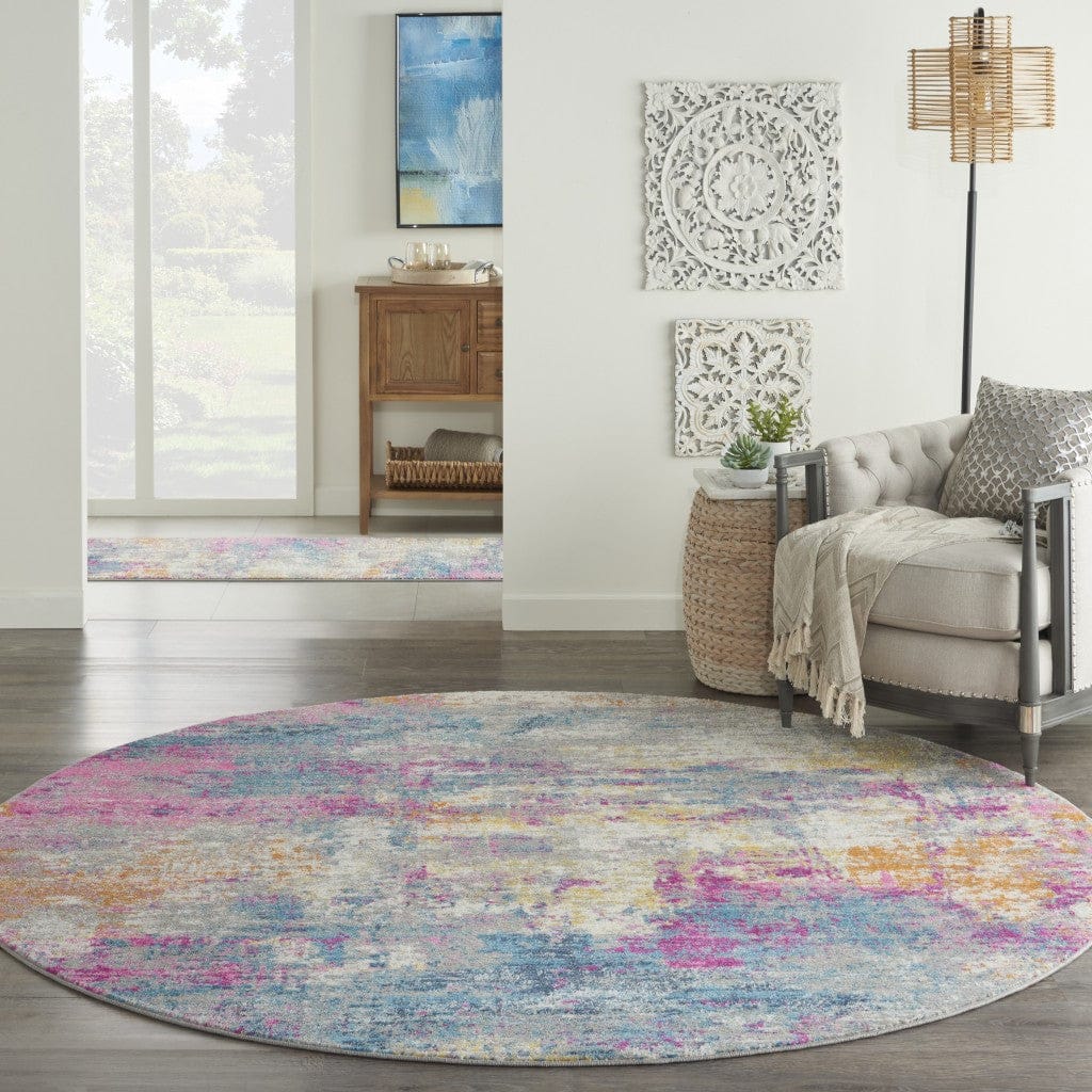 2’ X 3’ Ivory And Multi Abstract Scatter Rug