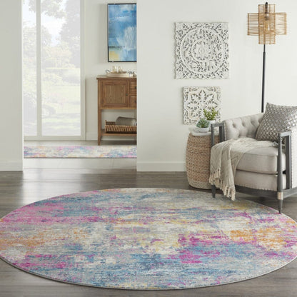 2’ X 3’ Ivory And Multi Abstract Scatter Rug