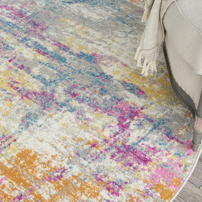 2’ X 3’ Ivory And Multi Abstract Scatter Rug