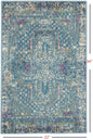 2’ X 3’ Blue Distressed Medallion Scatter Rug