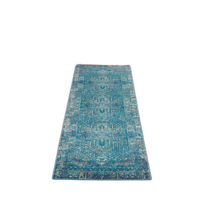 2’ X 3’ Blue Distressed Medallion Scatter Rug