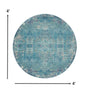 2’ X 3’ Blue Distressed Medallion Scatter Rug