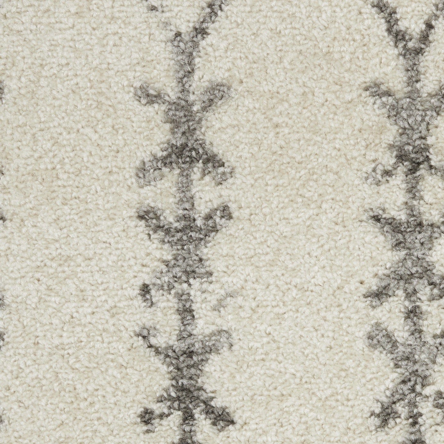 2’ X 10’ Ivory And Gray Geometric Runner Rug