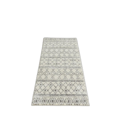 2’ X 10’ Ivory And Gray Berber Pattern Runner Rug