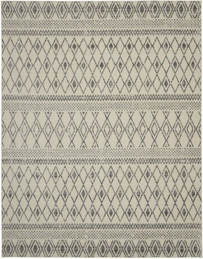 2’ X 10’ Ivory And Gray Berber Pattern Runner Rug