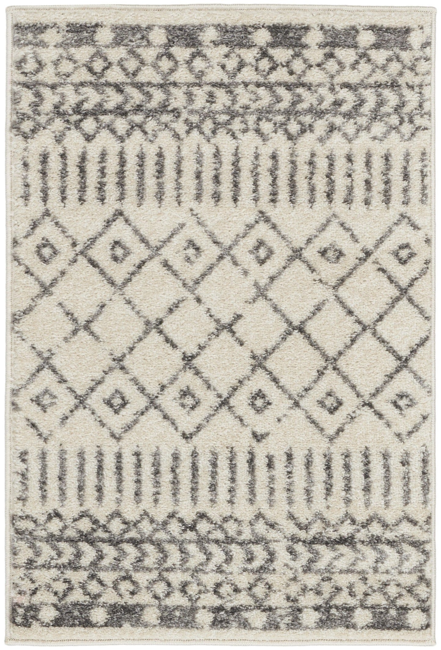 2’ X 3’ Ivory And Gray Geometric Scatter Rug