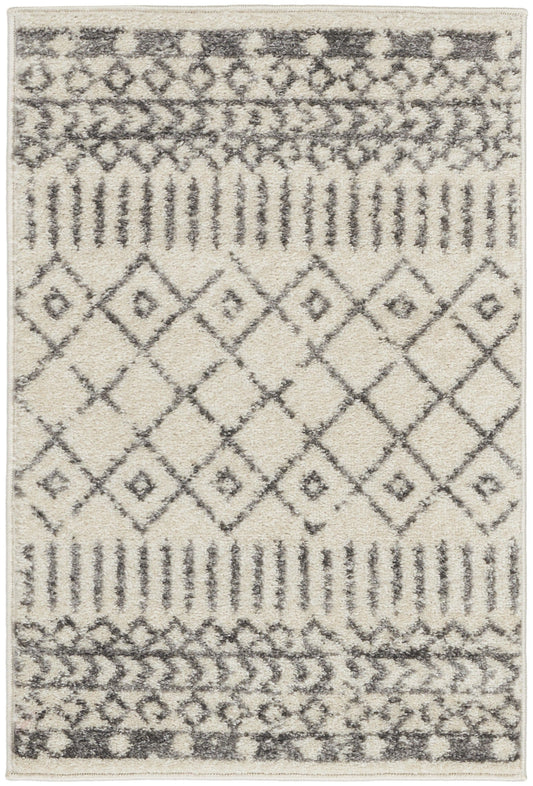 2’ X 3’ Ivory And Gray Geometric Scatter Rug