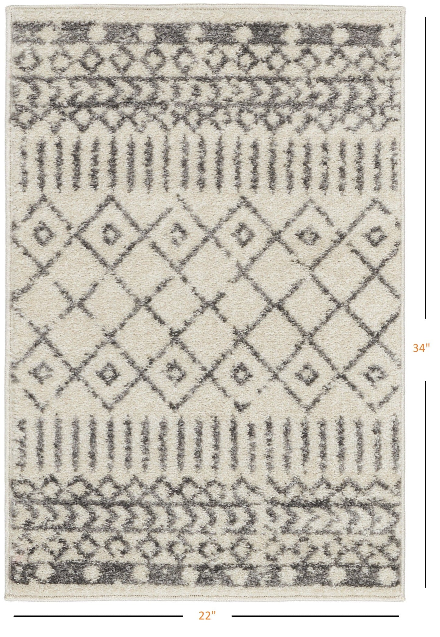 2’ X 3’ Ivory And Gray Geometric Scatter Rug