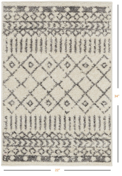 2’ X 3’ Ivory And Gray Geometric Scatter Rug