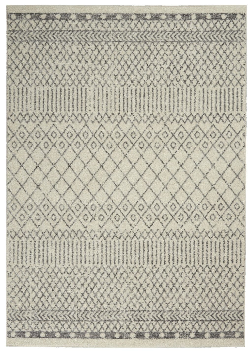2’ X 3’ Ivory And Gray Geometric Scatter Rug