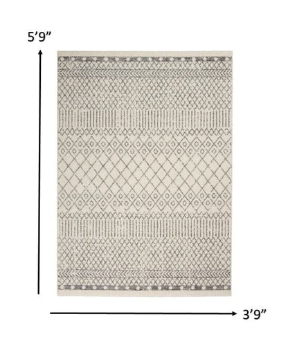 2’ X 3’ Ivory And Gray Geometric Scatter Rug