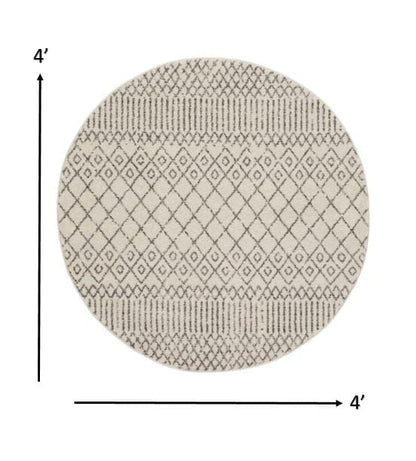 2’ X 3’ Ivory And Gray Geometric Scatter Rug