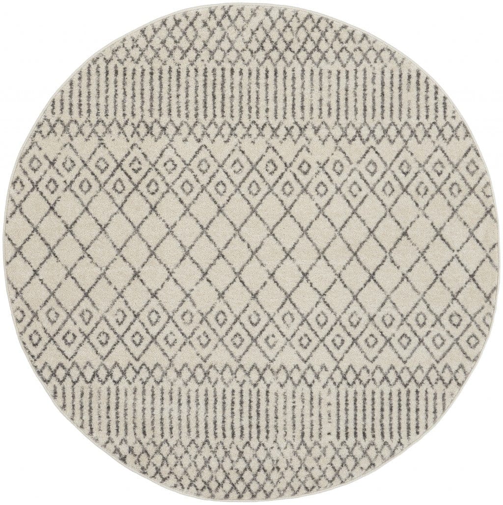2’ X 3’ Ivory And Gray Geometric Scatter Rug