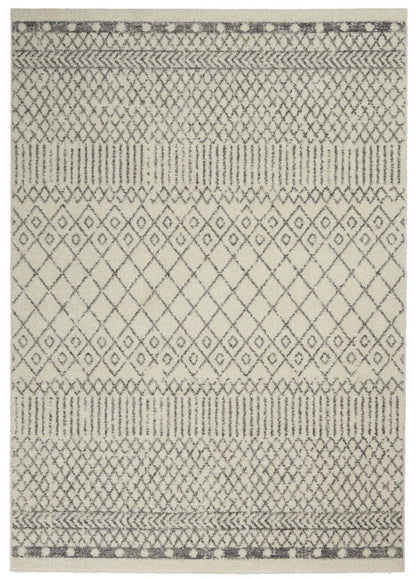 2’ X 3’ Ivory And Gray Geometric Scatter Rug