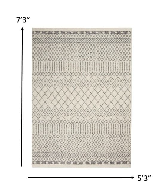 2’ X 3’ Ivory And Gray Geometric Scatter Rug